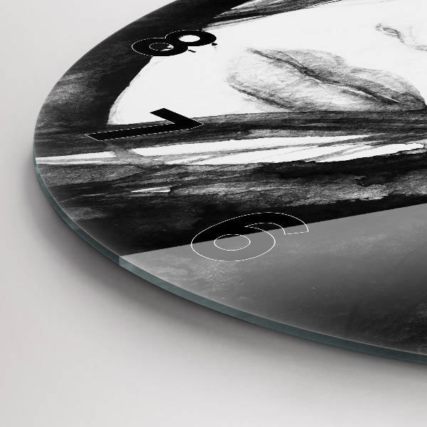 Ceas rotund de perete din sticlă Portretul unei femei