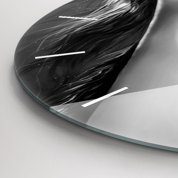 Ceas rotund de perete din sticlă Gura de femeie