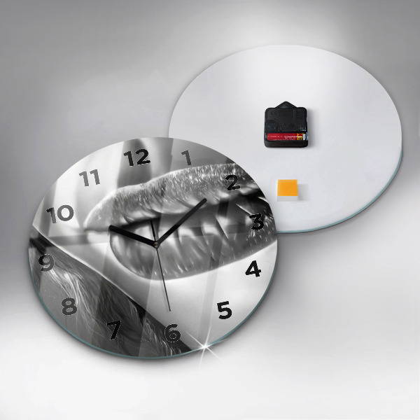 Ceas rotund de perete din sticlă Gura de femeie