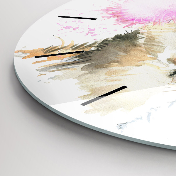 Ceas rotund de perete din sticlă Cerbul de pădure