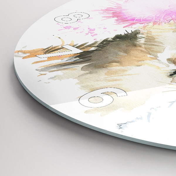 Ceas rotund de perete din sticlă Cerbul de pădure