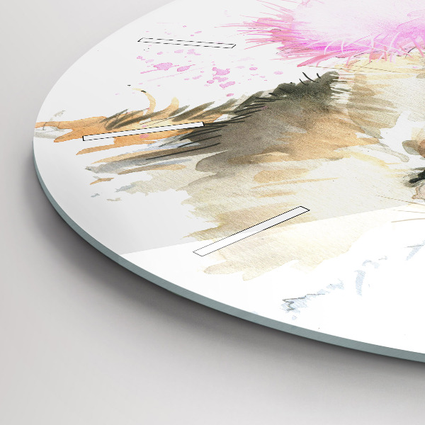 Ceas rotund de perete din sticlă Cerbul de pădure