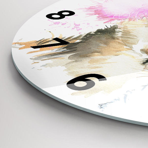 Ceas rotund de perete din sticlă Cerbul de pădure