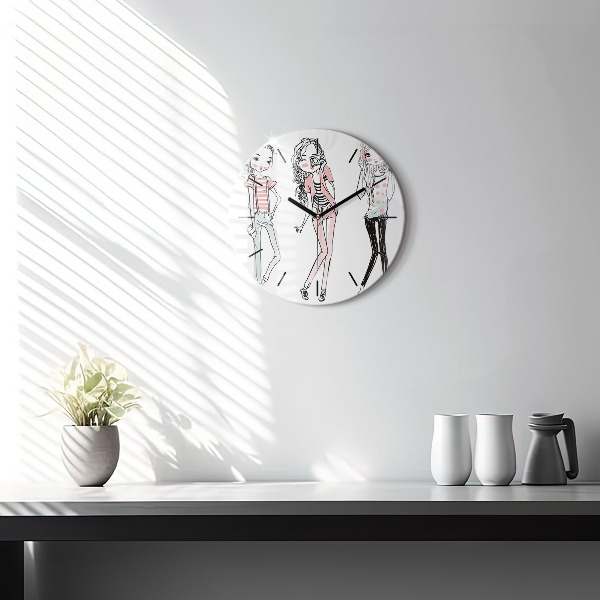 Ceas rotund de perete din sticlă Moda pentru femei