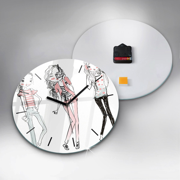 Ceas rotund de perete din sticlă Moda pentru femei