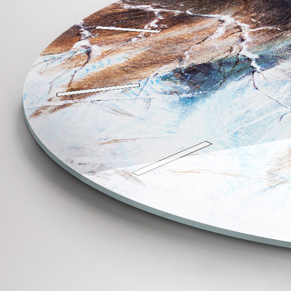 Ceas rotund de perete din sticlă Lupi în pădure