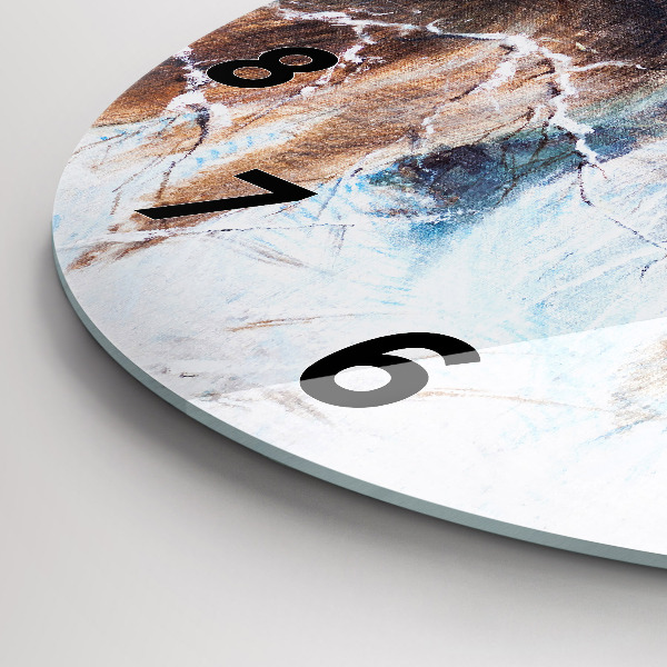 Ceas rotund de perete din sticlă Lupi în pădure