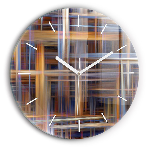 Ceas rotund de perete din sticlă Abstracția geometriei