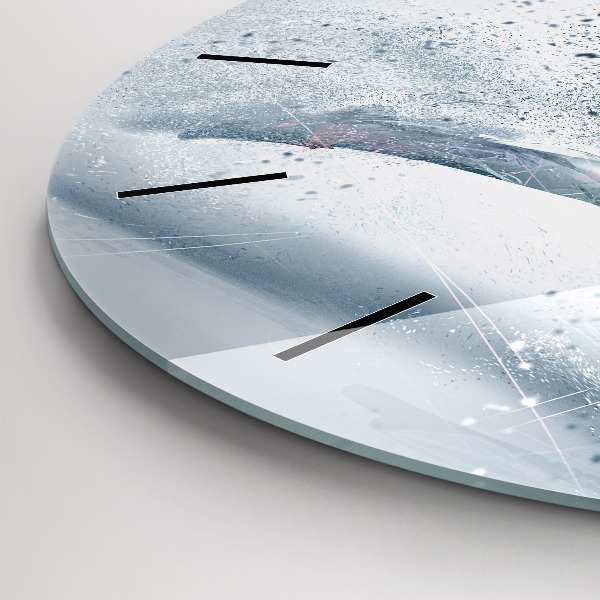 Ceas rotund de perete din sticlă Alergător