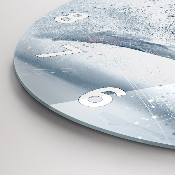 Ceas rotund de perete din sticlă Alergător