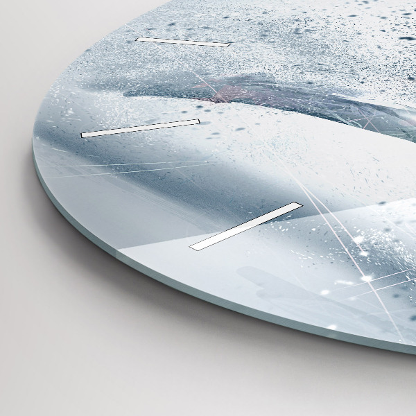 Ceas rotund de perete din sticlă Alergător