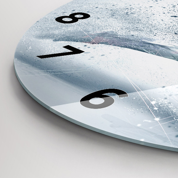 Ceas rotund de perete din sticlă Alergător