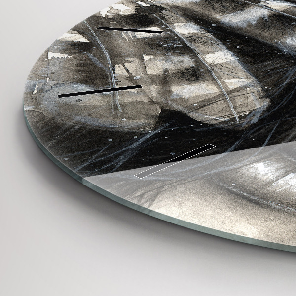 Ceas rotund de perete din sticlă Portret pictat