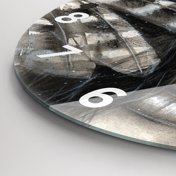 Ceas rotund de perete din sticlă Portret pictat