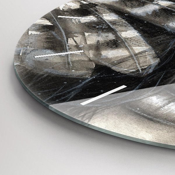 Ceas rotund de perete din sticlă Portret pictat