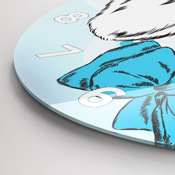 Ceas rotund de perete din sticlă Cățeluș