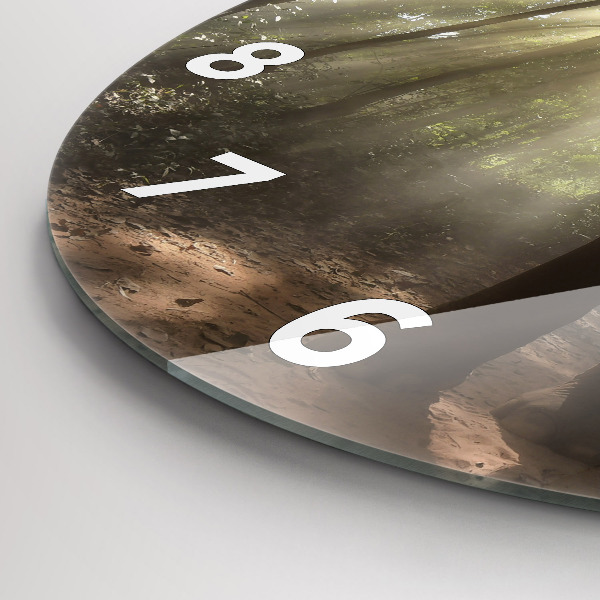 Ceas rotund de perete din sticlă Elefant în junglă