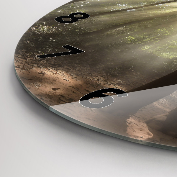 Ceas rotund de perete din sticlă Elefant în junglă