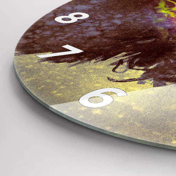 Ceas rotund de perete din sticlă Femeie în pădure