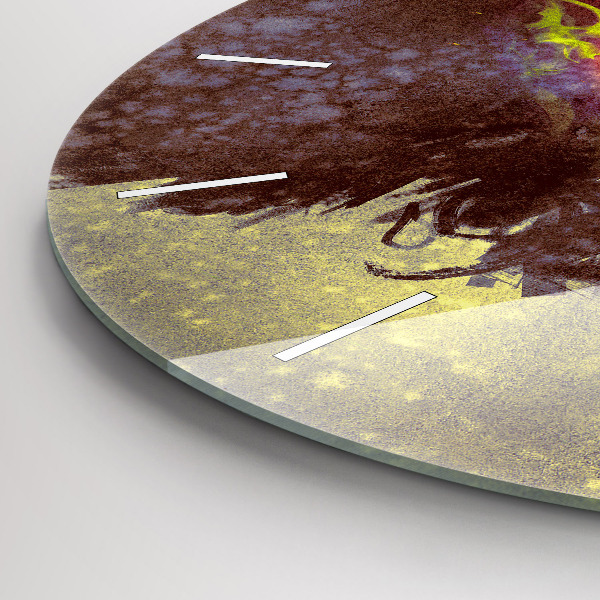 Ceas rotund de perete din sticlă Femeie în pădure