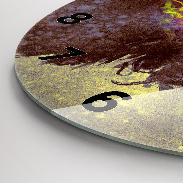 Ceas rotund de perete din sticlă Femeie în pădure