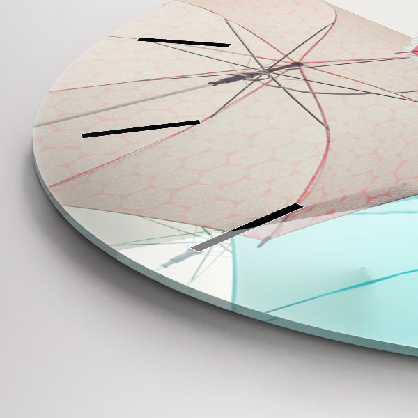 Ceas rotund de perete din sticlă Umbrele pastelate