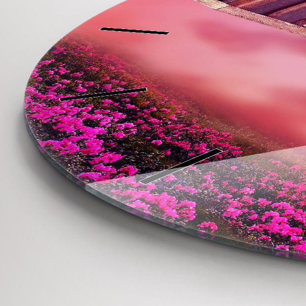 Ceas rotund de perete din sticlă Casă pentru păsări