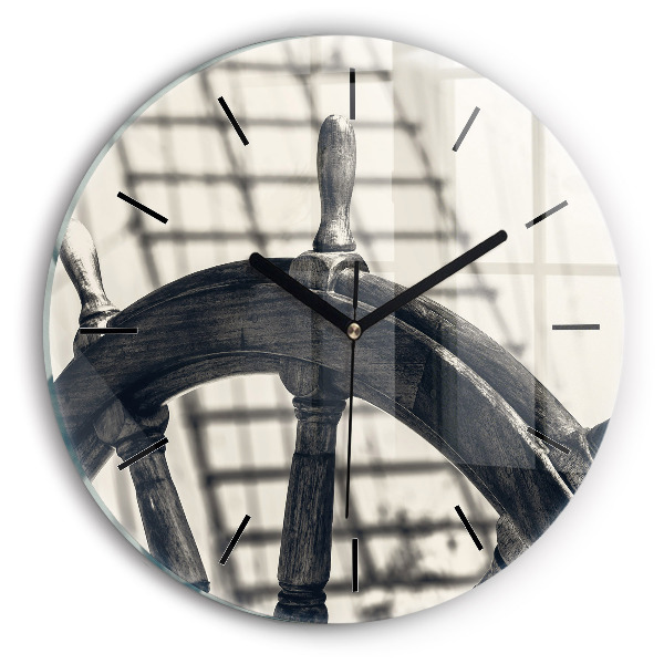 Ceas rotund de perete din sticlă Nava veche