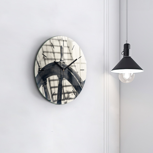 Ceas rotund de perete din sticlă Nava veche