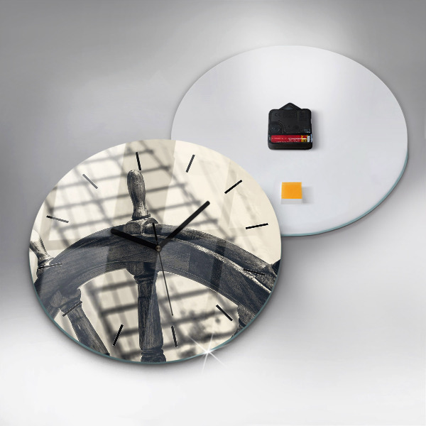 Ceas rotund de perete din sticlă Nava veche