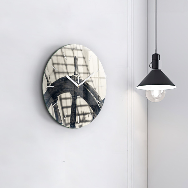 Ceas rotund de perete din sticlă Nava veche