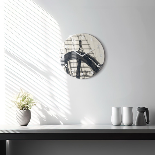 Ceas rotund de perete din sticlă Nava veche