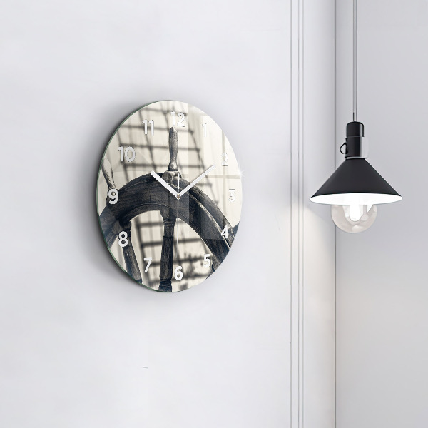 Ceas rotund de perete din sticlă Nava veche