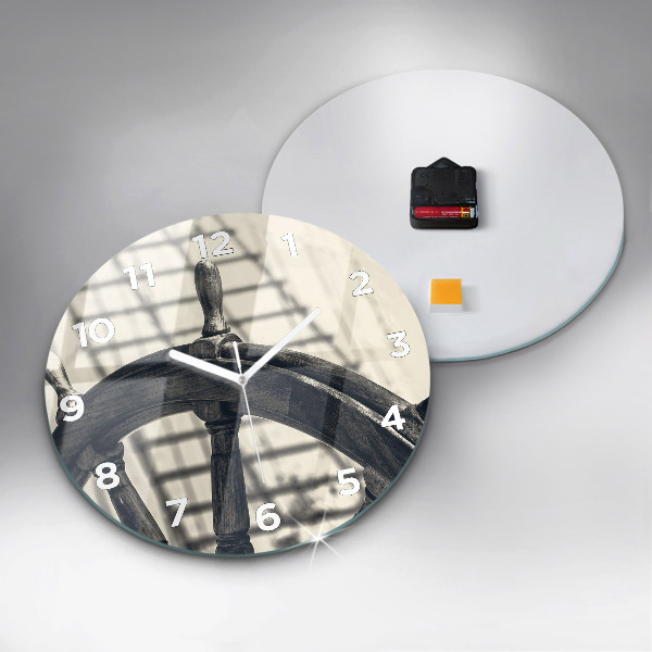 Ceas rotund de perete din sticlă Nava veche