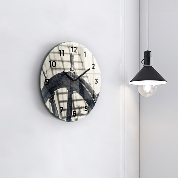 Ceas rotund de perete din sticlă Nava veche