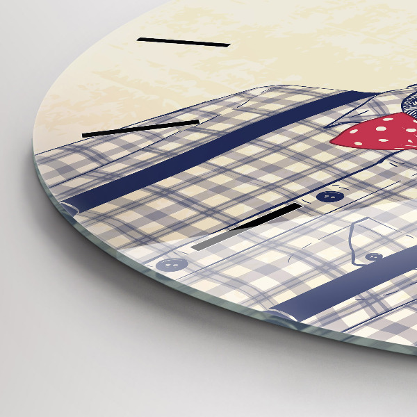 Ceas rotund de perete din sticlă Cerb în cămașă