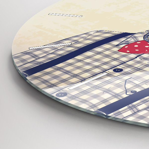 Ceas rotund de perete din sticlă Cerb în cămașă