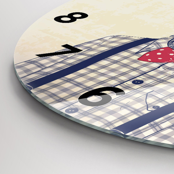 Ceas rotund de perete din sticlă Cerb în cămașă