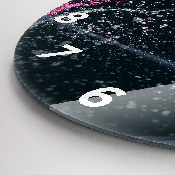 Ceas rotund de perete din sticlă Stil de viață sănătos - alergare