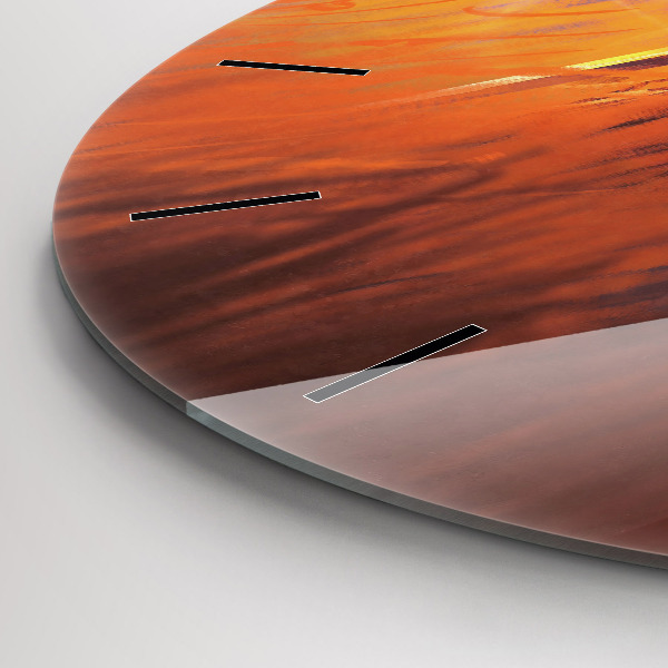 Ceas rotund de perete din sticlă Cavaler cu o sabie