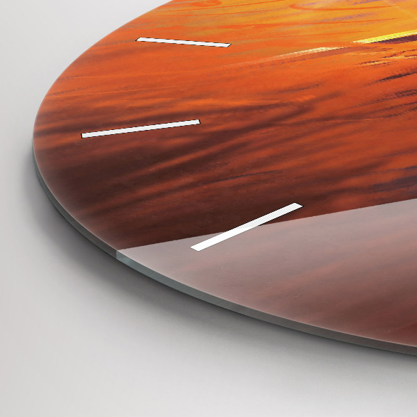 Ceas rotund de perete din sticlă Cavaler cu o sabie