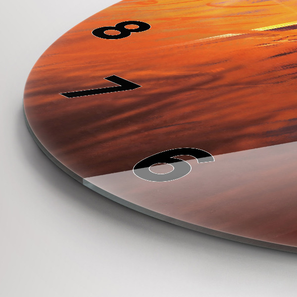 Ceas rotund de perete din sticlă Cavaler cu o sabie