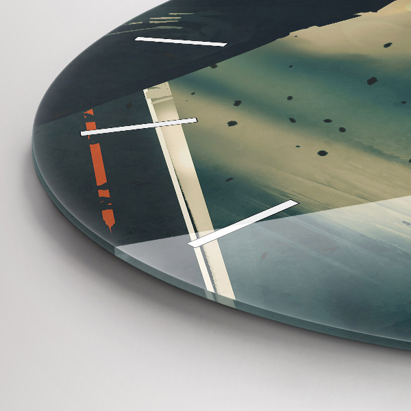 Ceas rotund de perete din sticlă Joc cu arme letale