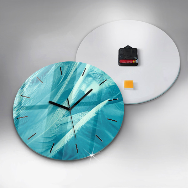 Ceas rotund de perete din sticlă Vintage verde și turcoaz