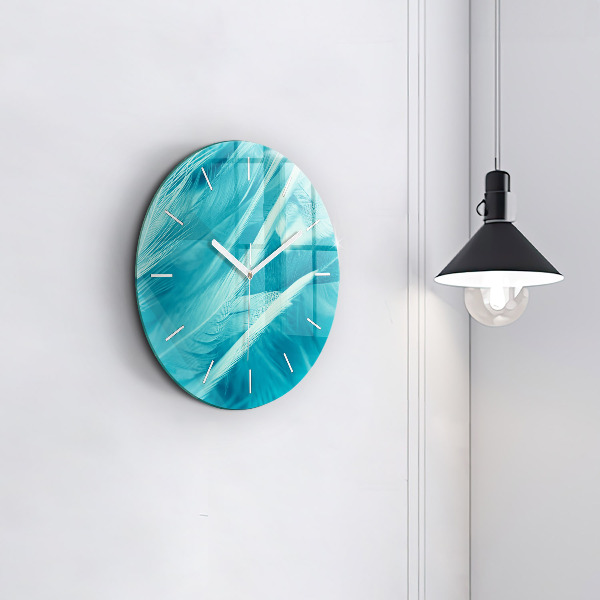 Ceas rotund de perete din sticlă Vintage verde și turcoaz