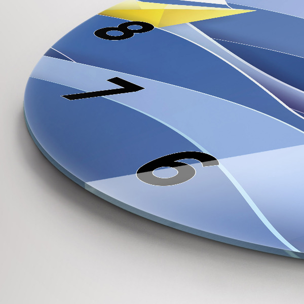 Ceas rotund de perete din sticlă Barci cu pânze origami colorate