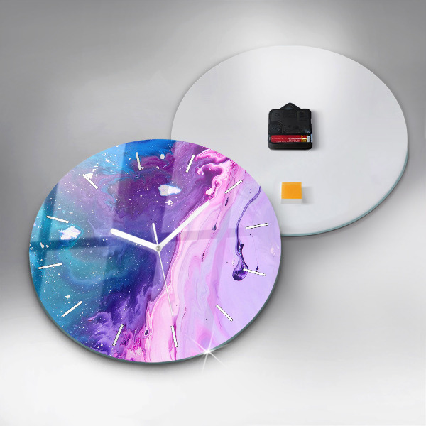 Ceas rotund de perete din sticlă Fundal colorat