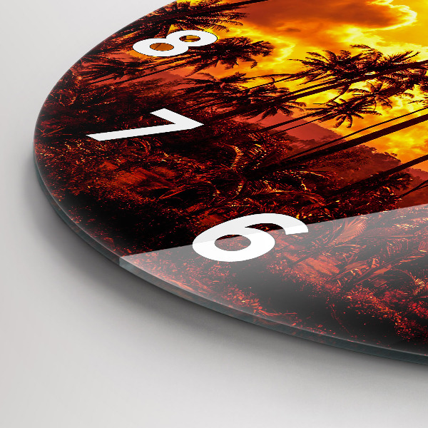 Ceas rotund de perete din sticlă Thailanda plaja Klong Prao