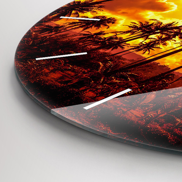 Ceas rotund de perete din sticlă Thailanda plaja Klong Prao