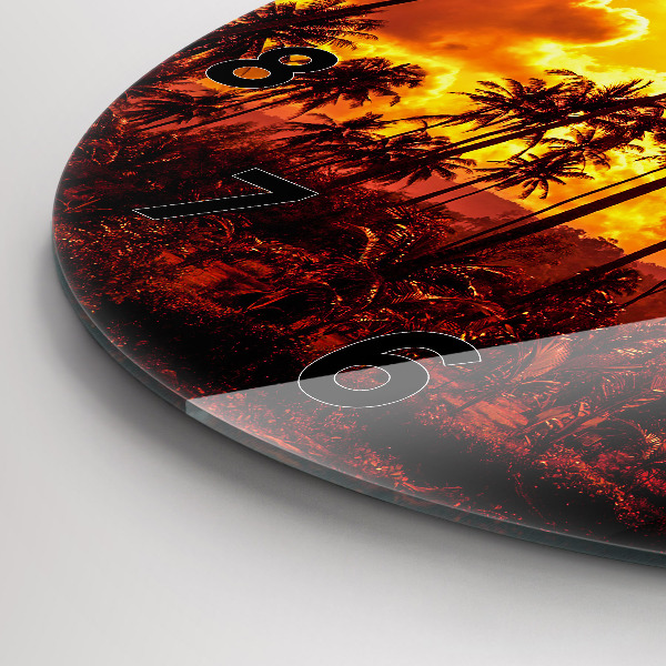 Ceas rotund de perete din sticlă Thailanda plaja Klong Prao